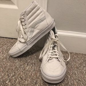 All White Hightop Vans